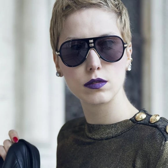 H&M x Balmain Collaboration Sunglasses - Aviator Style - Unisex - Black/Gold - Picture 3 of 14